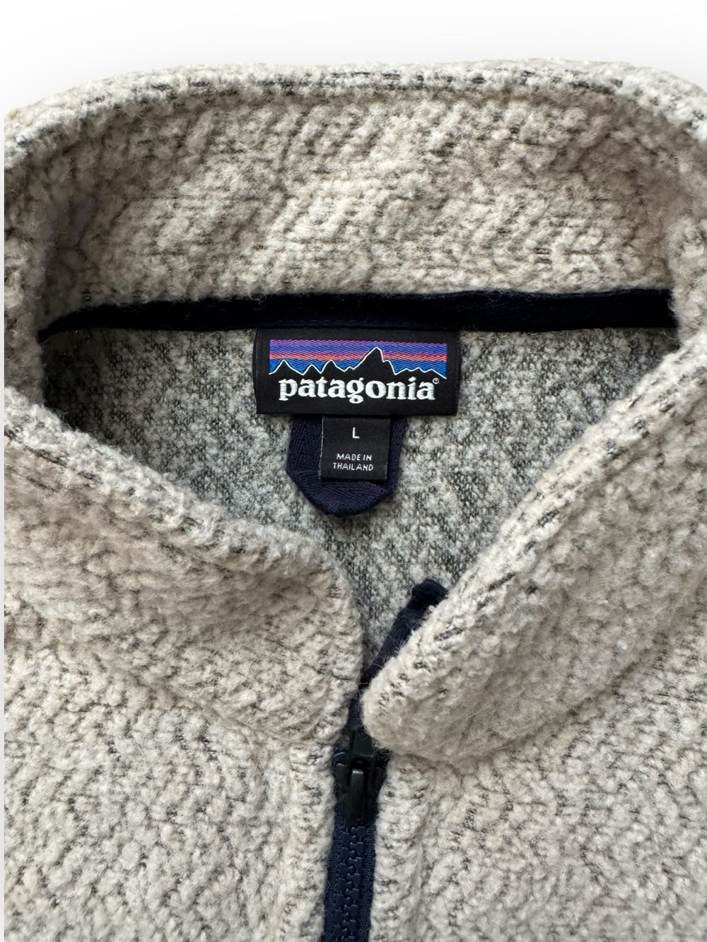 Patagonia Women’s Full Zip Wool Blend Fleece Jacket Gray Navy L - Picture 3 of 4